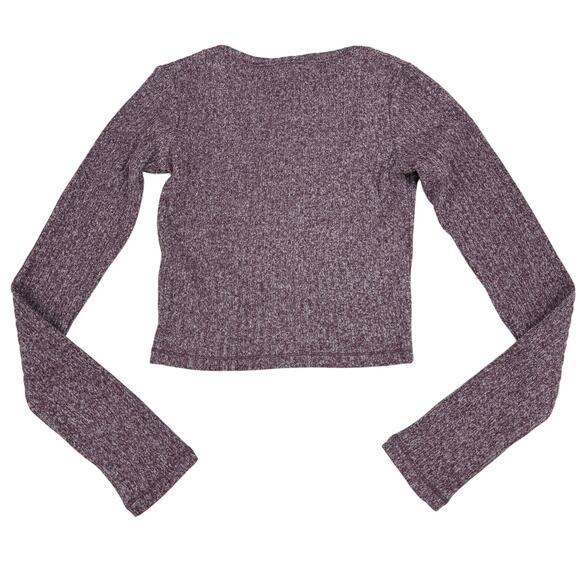 NWT WILFRED FREE Aritzia Bittar Cropped T-Shirt Sz XS Heather Cardamon - Picture 6 of 6